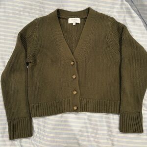 La Ligne Solid Mini Marina Cardigan Olive M